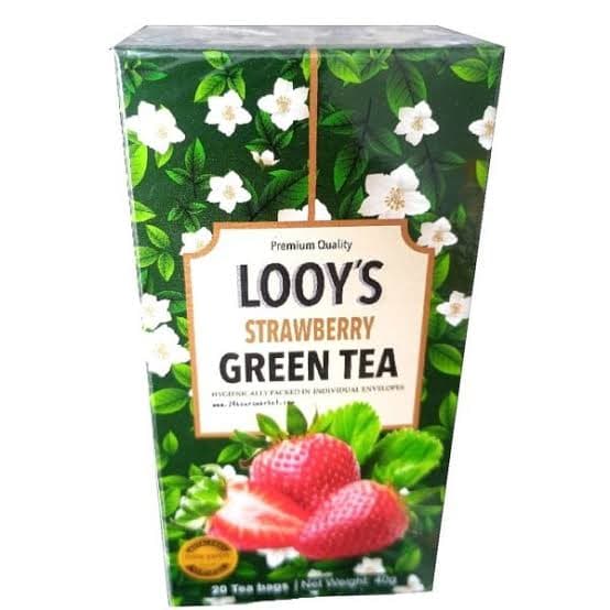 LOOYS Strawberry Green Tea 20 Tea Bags 40g