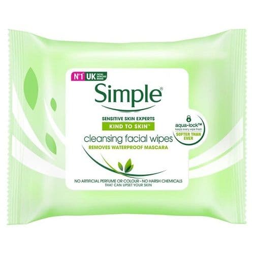 Simple Cleansing Facial Wipes 25 Wipes