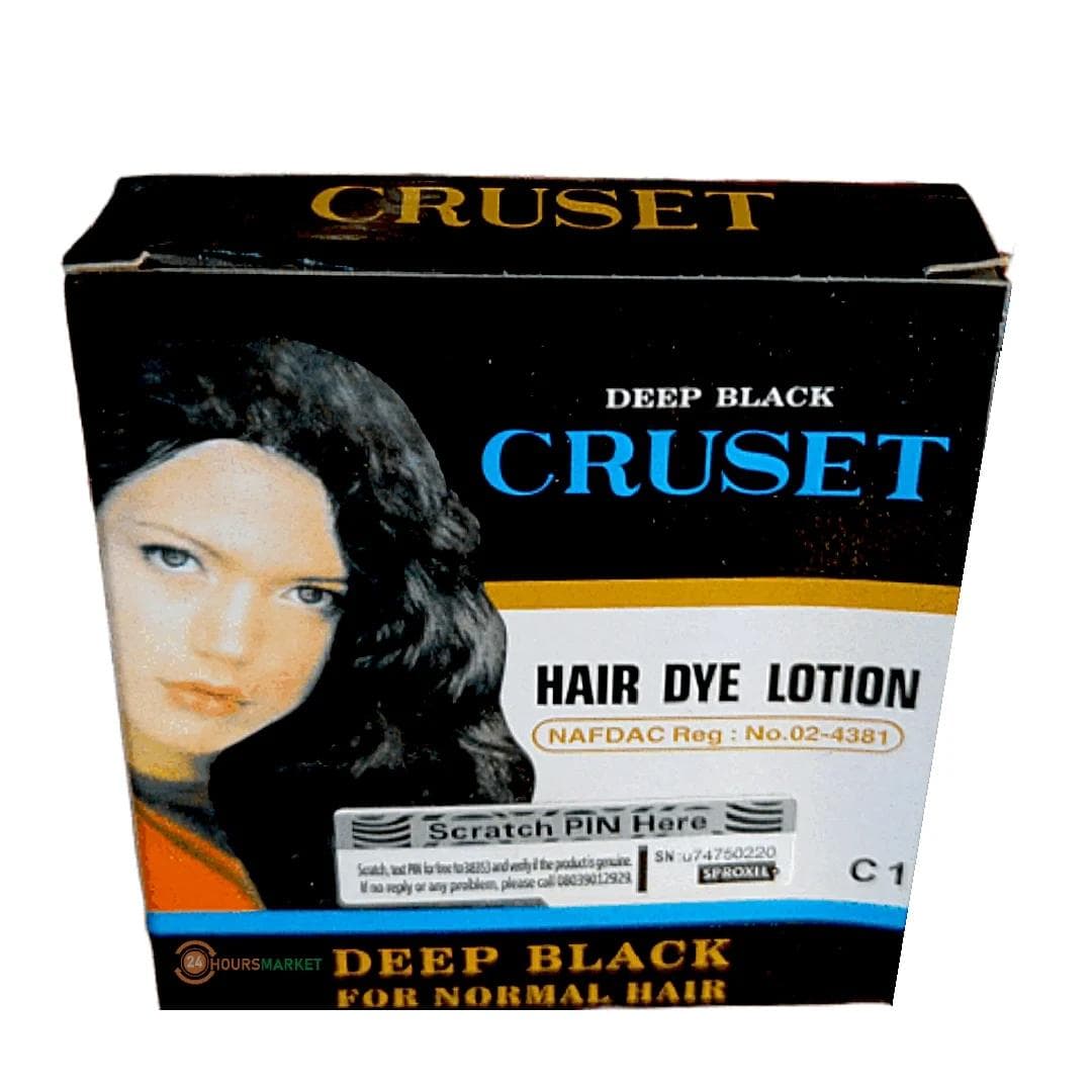 Cruset deep black hair dye lotion