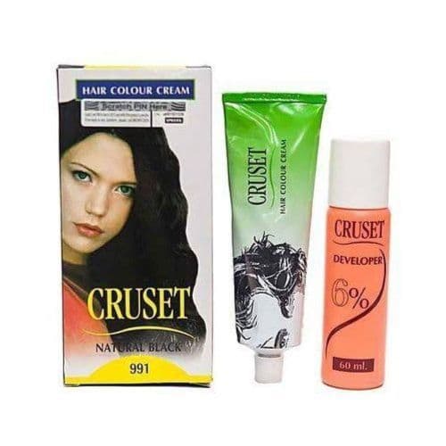 Cruset Natural Black Hair Color Dye Solution
