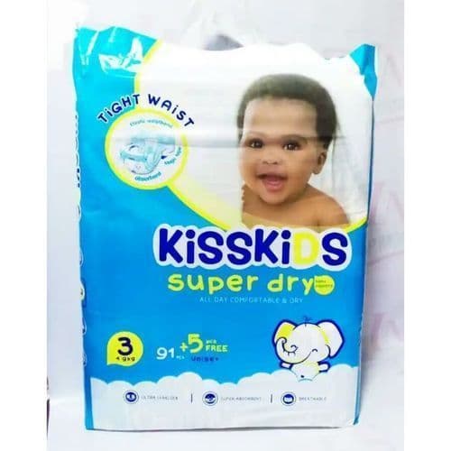 Kisskids Baby Diaper - Size 3 (4-9)kg X 96pcs